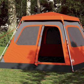 Family Tent Dome 6-Person Gray and Orange Quick Release