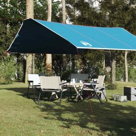 Camping Tarp Blue 165.4x173.2" Waterproof