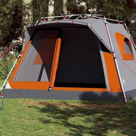 Family Tent Cabin 7-Person Gray and Orange Quick Release