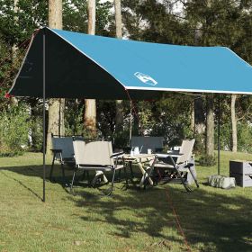Camping Tarp Blue 169.3x149.6x82.7" Waterproof