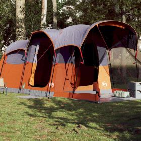 Family Tent Tunnel 8-Person Gray and Orange Waterproof
