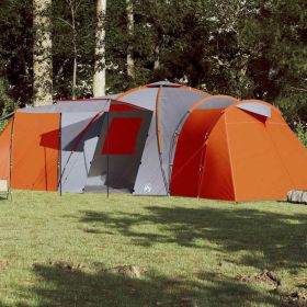 Family Tent Dome 12-Person Gray and Orange Waterproof