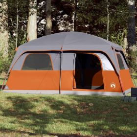 Family Tent Cabin 10-Person Gray and Orange Waterproof