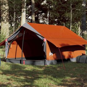 Camping Tent 2-Person Gray and Orange Waterproof