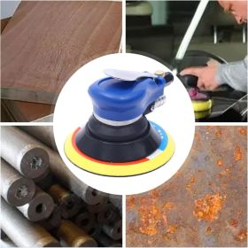 Air Palm Orbital Sander, 6" 10000-RPM High Rotating Speed Air Palm Sander Tool for Rust Removal, Sanding and Fine Polishing of Iron, Plastic, Met