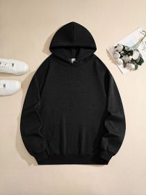 270G Fleece Hooded Sweatshirt With Rope S-2XL, POD Can Be Customized Including Embryo And Print (Option: Black-XL)