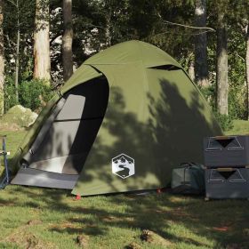 Camping Tent Dome 2-Person Olive Green Waterproof (Color: Green)