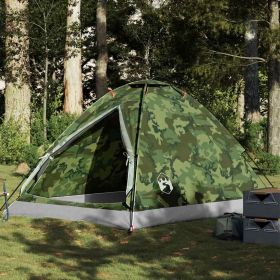 Camping Tent Dome 4-Person Camouflage Waterproof (Color: Green)