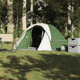 Family Tent Cabin 6-Person Green Waterproof (Color: Green)