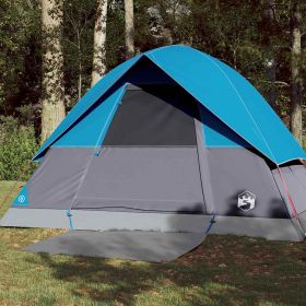 Camping Tent Dome 3-Person Blue Waterproof (Color: Blue)