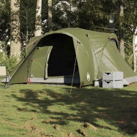 Family Tent Dome 6-Person Olive Green Waterproof (Color: Green)