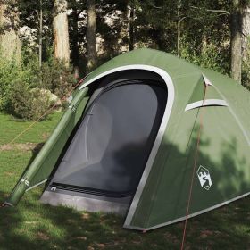 Camping Tent Tunnel 3-Person Green Waterproof (Color: Green)