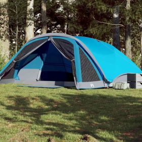 Family Tent Cabin 6-Person Blue Waterproof (Color: Blue)