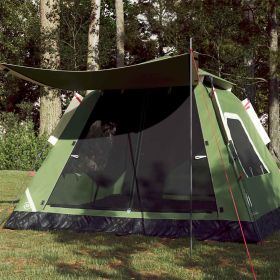 Camping Tent Dome 5-Person Green Quick Release (Color: Green)