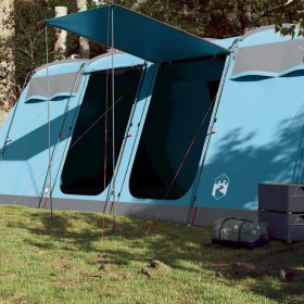 Family Tent Tunnel 8-Person Blue Waterproof (Color: Blue)