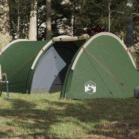 Camping Tent Tunnel 4-Person Green Waterproof (Color: Green)