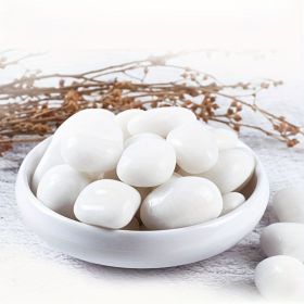 18LBS/8KG High Polished Natural Decorative Stones - Ideal for Garden Paths, Yard Decor, Aquariums (1.8 - 2.6inch), Vases (Color: White-18LBS/8KG)