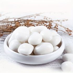 18LBS/8KG High Polished Natural Decorative Stones - Ideal for Garden Paths, Yard Decor, Aquariums (1.8 - 2.6inch), Vases (Color: White-18LBS/8KG)